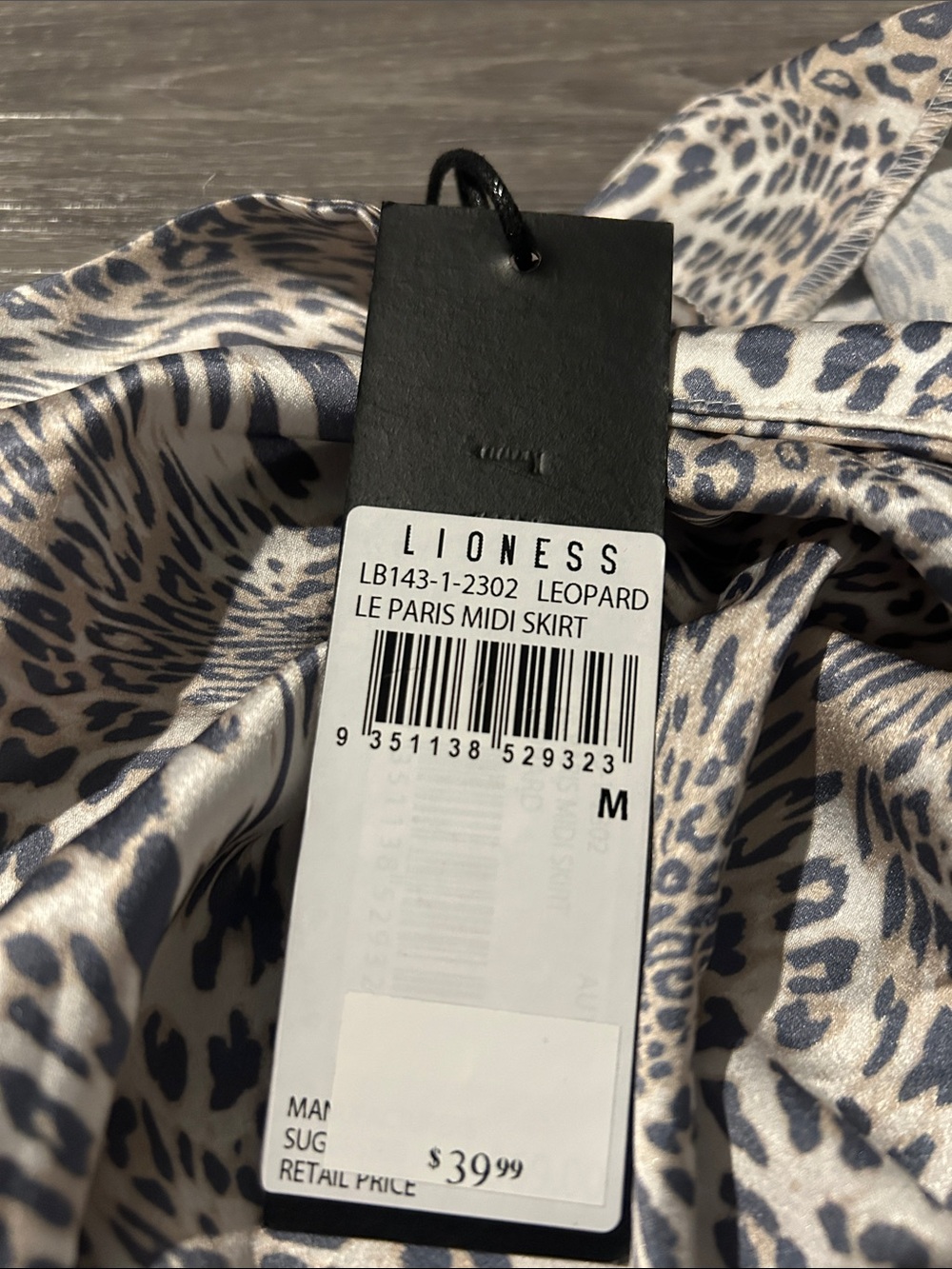 Women's Animal Print Midi skirt in Gray and Cream - Picture 6 of 6